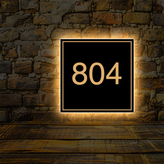 Solar Address Sign Lighted House Numbers Custom light box Brushed Polished Painted with your color