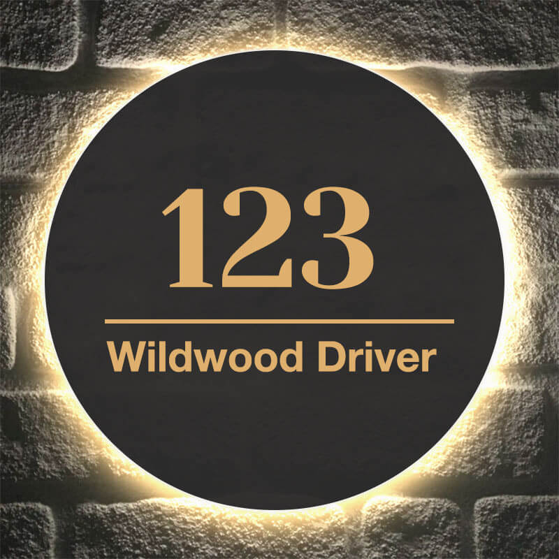 Solar LED Address Plaque Custom House Number Sign lluminate your home with the Personalized Exterior Solar House Sign custom LED plaque