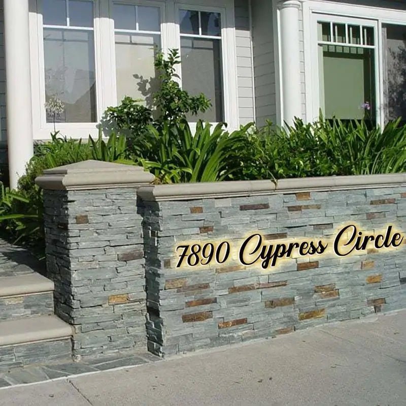 Solar address numbers with bright LED illumination for driveways
