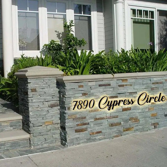 Solar address numbers with bright LED illumination for driveways