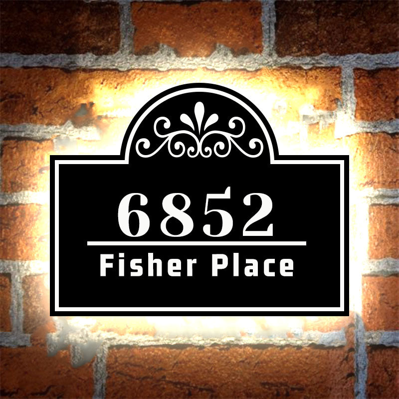 Stainless Steel House Numbers Modern Lighted House Numbers Solar Address Sign House Numbers for Outside