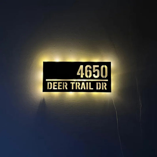 Weatherproof illuminated address sign Led Illuminated Solar Address Sign