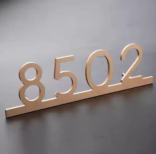antique brass house number plaque engraved metal address sign