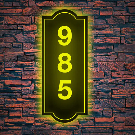 backlit lgihted led house numbers 3D floating led house plaque modern house signs metal address signs for houses