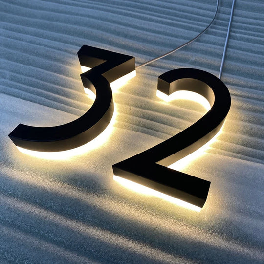 address sign post with light