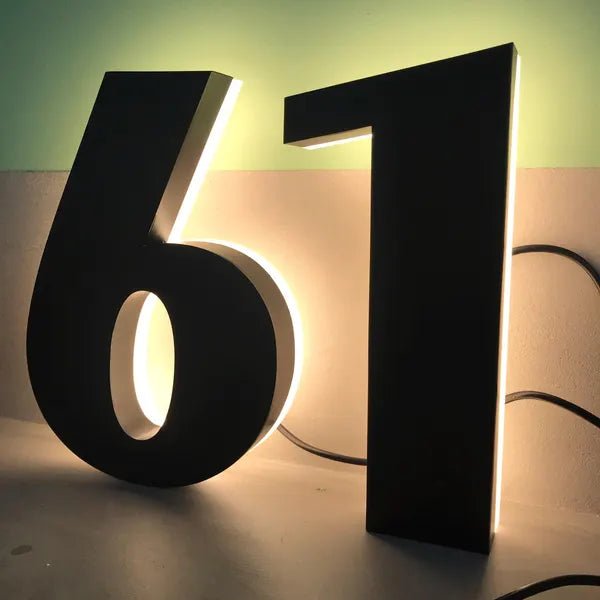 Electronic Led Lighted House Numbers LED House Number & Name Plaque