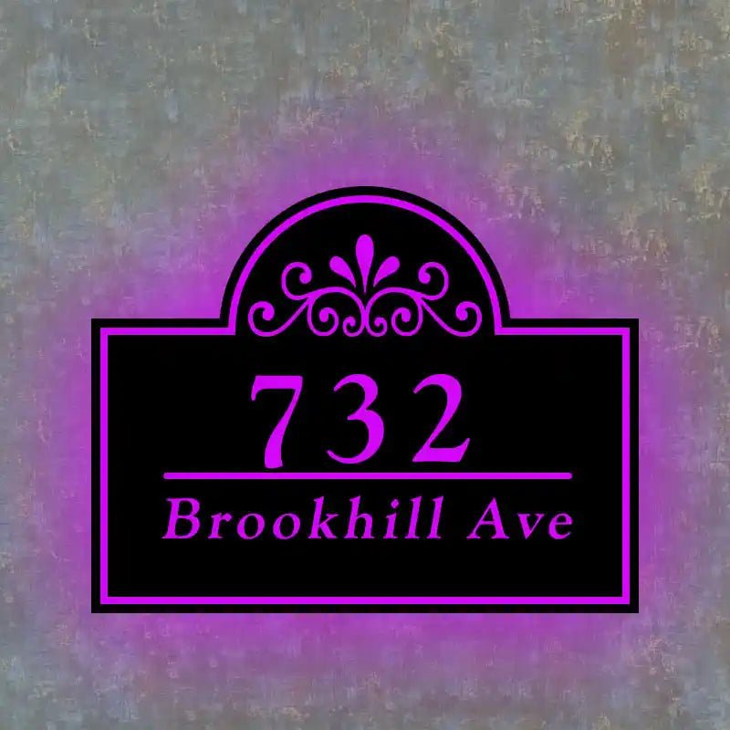 Lighted address fixtures Custom Home Address Plaques backlit house numbers