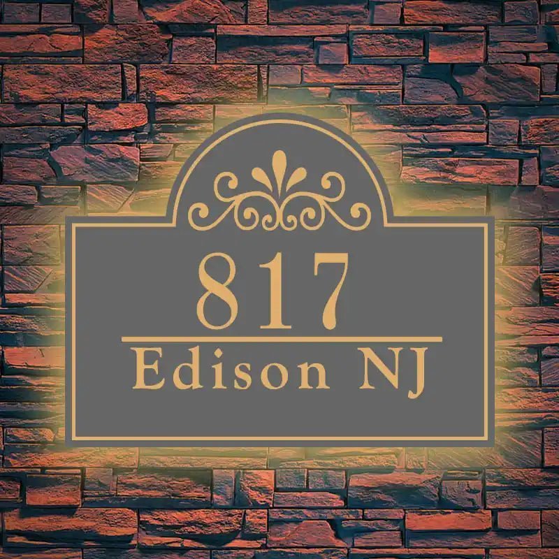 Backlit address plates Custom Home Address Plaques light up house numbers