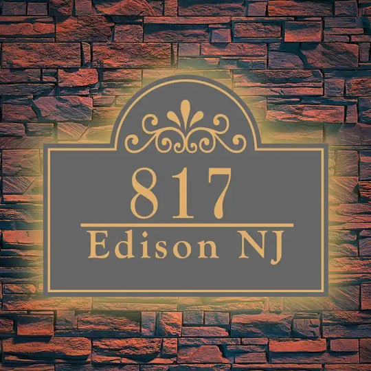 Backlit address plates Custom Home Address Plaques light up house numbers