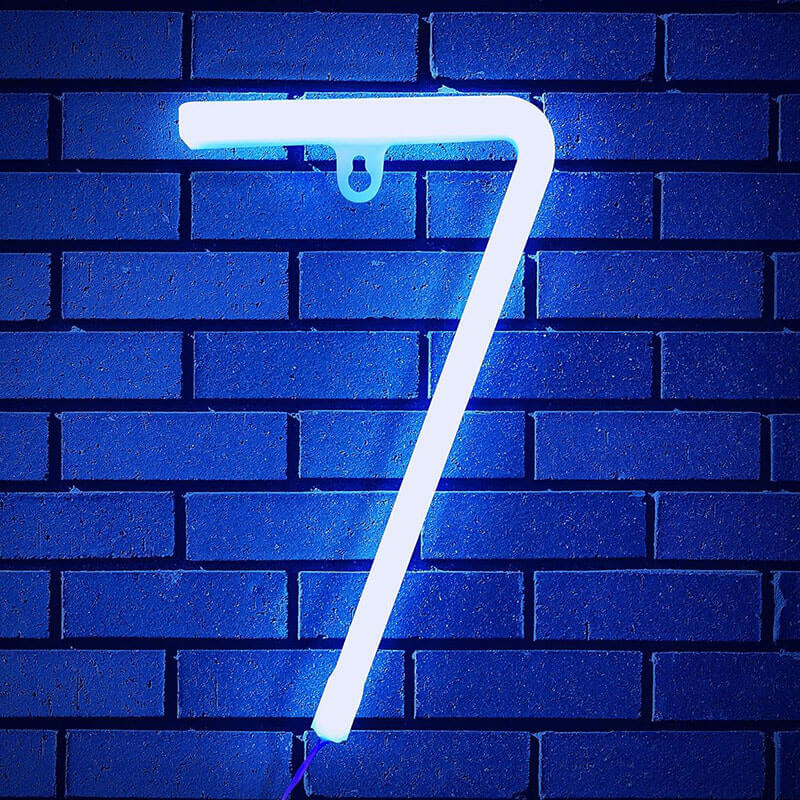 blue led sign