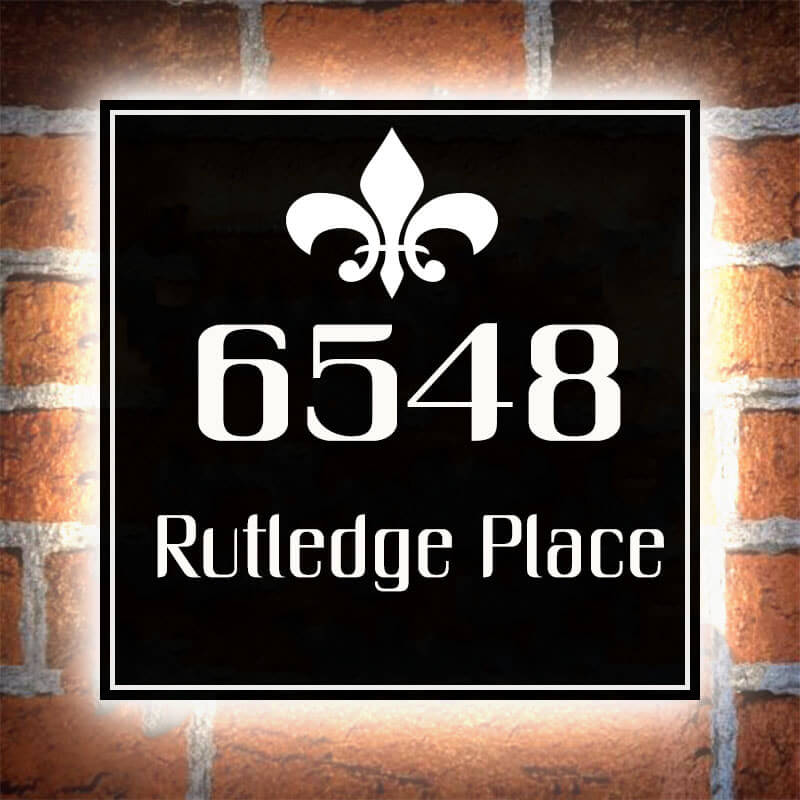 custom bronze address plaques Solar Powered Illuminated HOUSE NUMBER Sign DIY