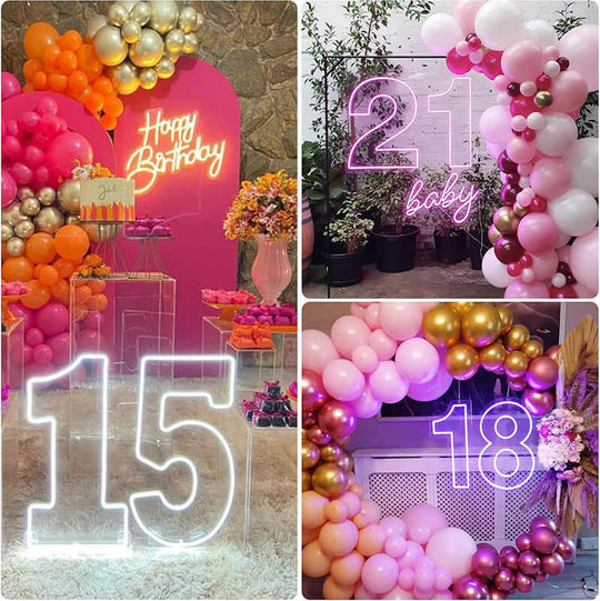 Neon birthday decor