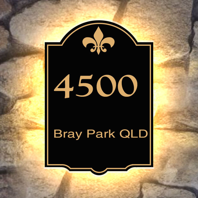 custom shape lighted address plaque Modern Lights Illuminated Address Number Collection