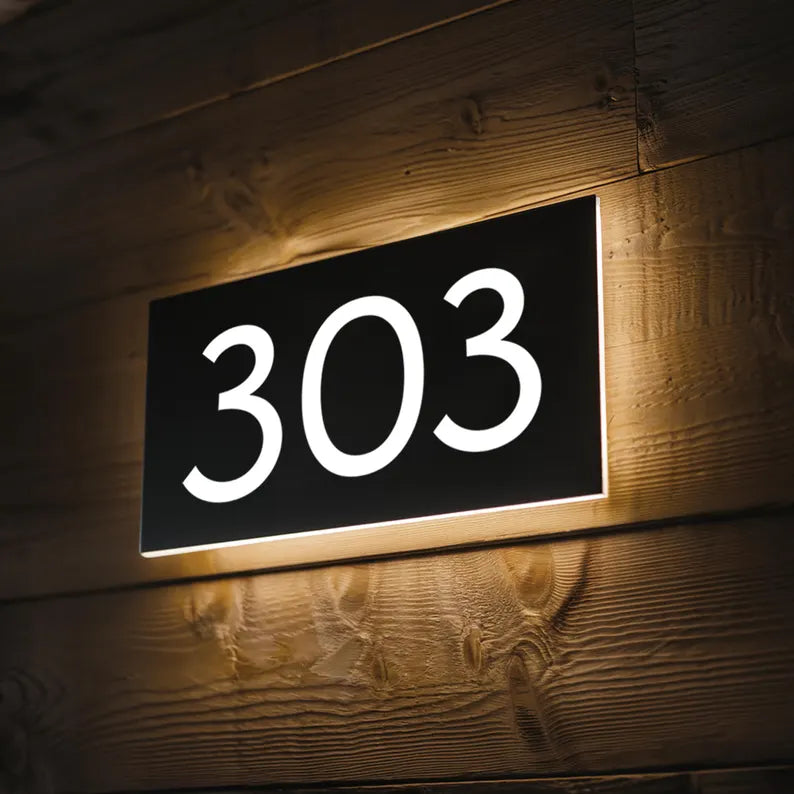 home address signs High-visibility illuminated address plaque for rural homes