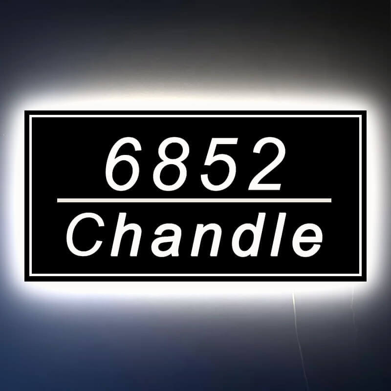 house number signs Outdoor solar powered house number plaque with LED lights