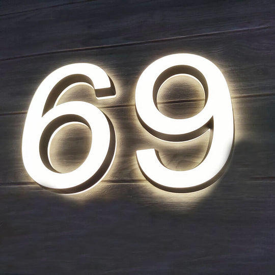 backlit address sign Affordable LED house number signs options  