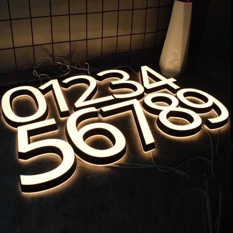 illuminated mailbox numbers backlit house numbers light up address signs for outdoors 