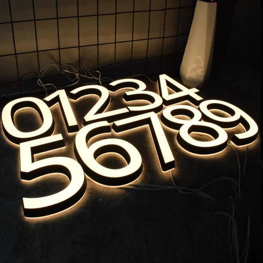 solar powered house numbers Wall-mounted LED house number signs styles  