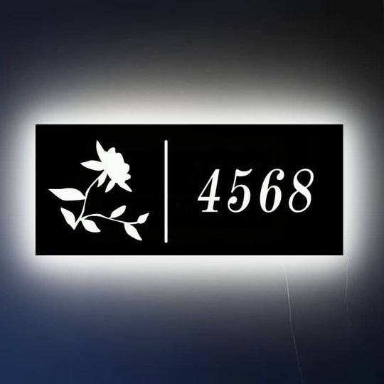 illuminated LED address plaque for outside, yard, street, house