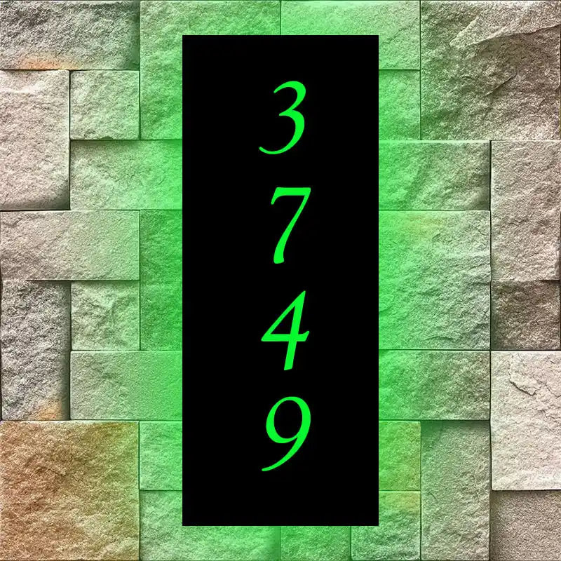 vertical illuminated house numbers