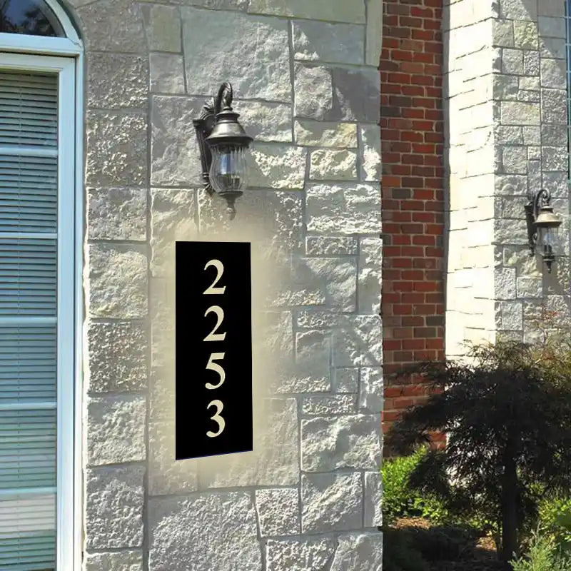 vertical house number plaque