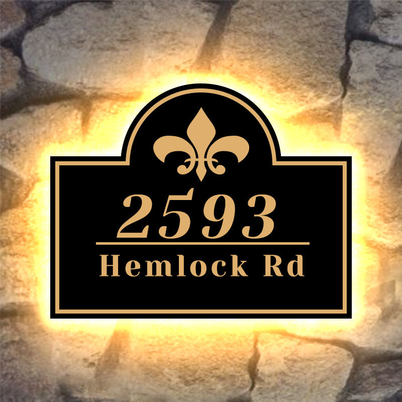 lighted address signs for house lighted metal address signs modern house numbers with light Metal House Numbers