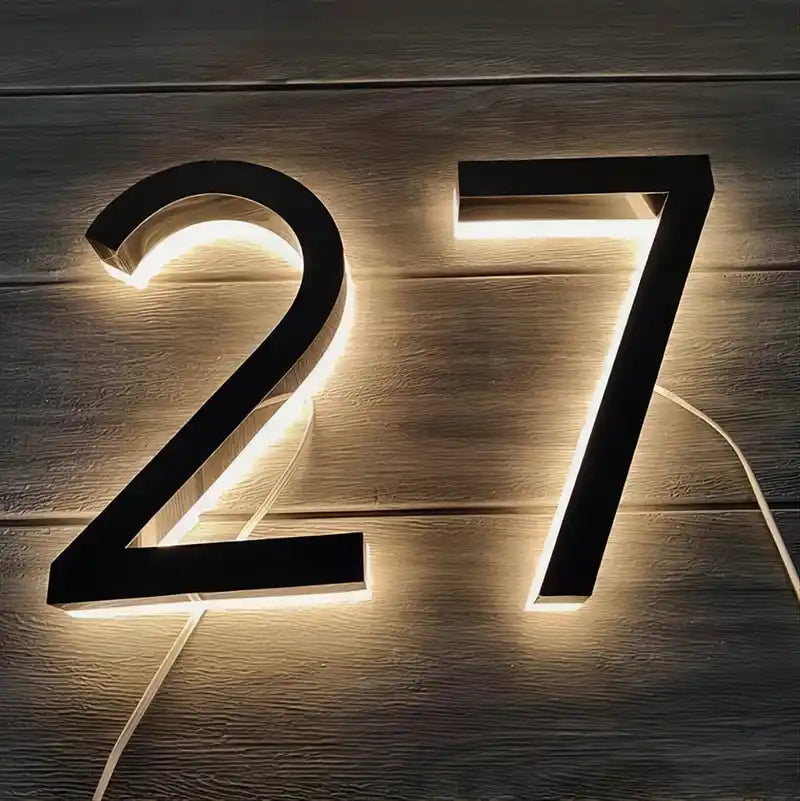 Custom IP65 Waterproof LED Lighted Numbers Signs Painted Color ...