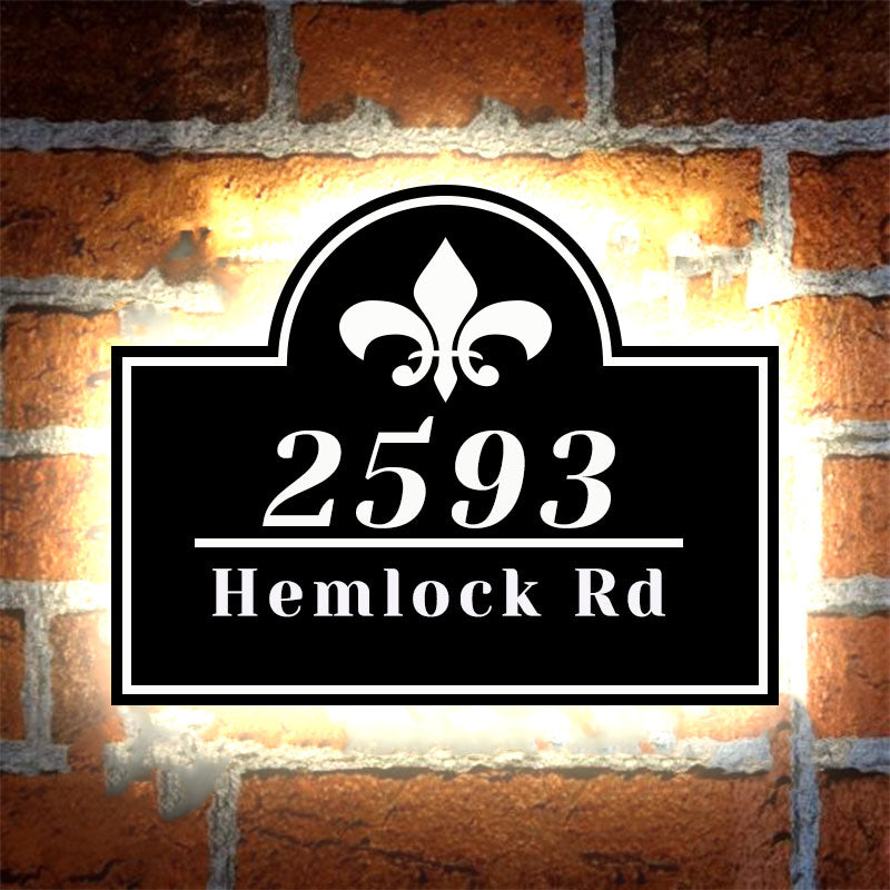 lighted address signs metal house numbers light box address numbers modern address numbers