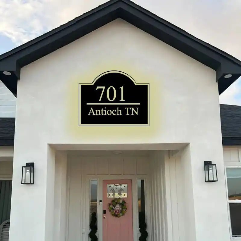 Lit address number plaques