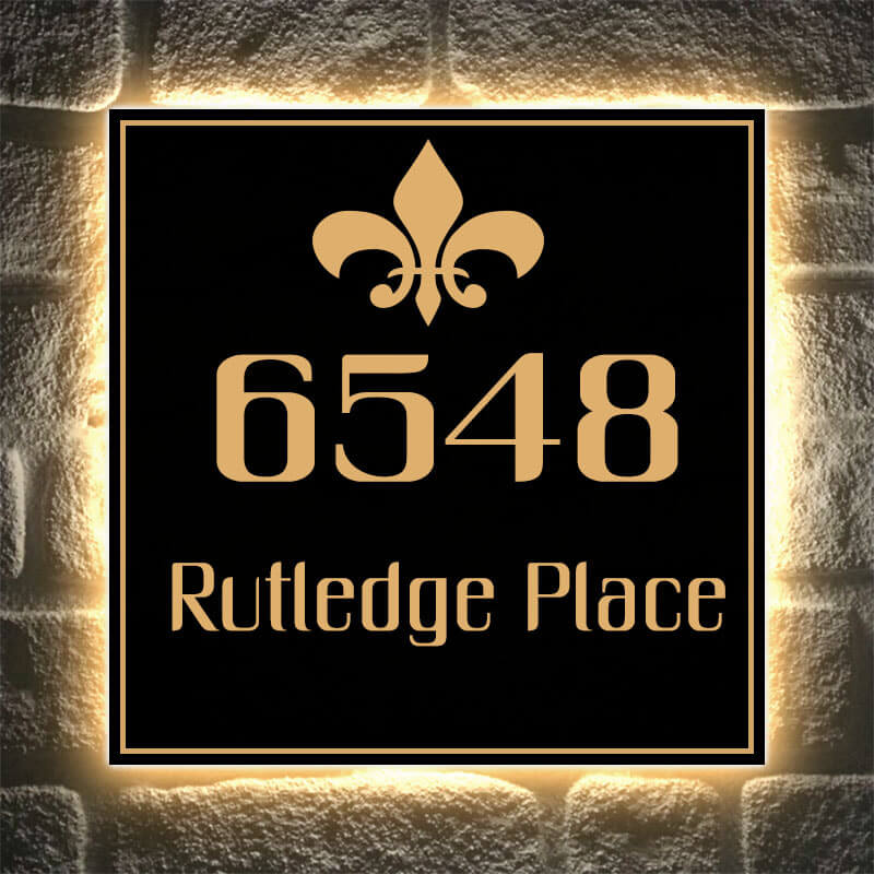 metal custom address plaques Backlit House Address Numbers LED RGB