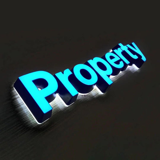 metal and acrylic dual-lit business signage