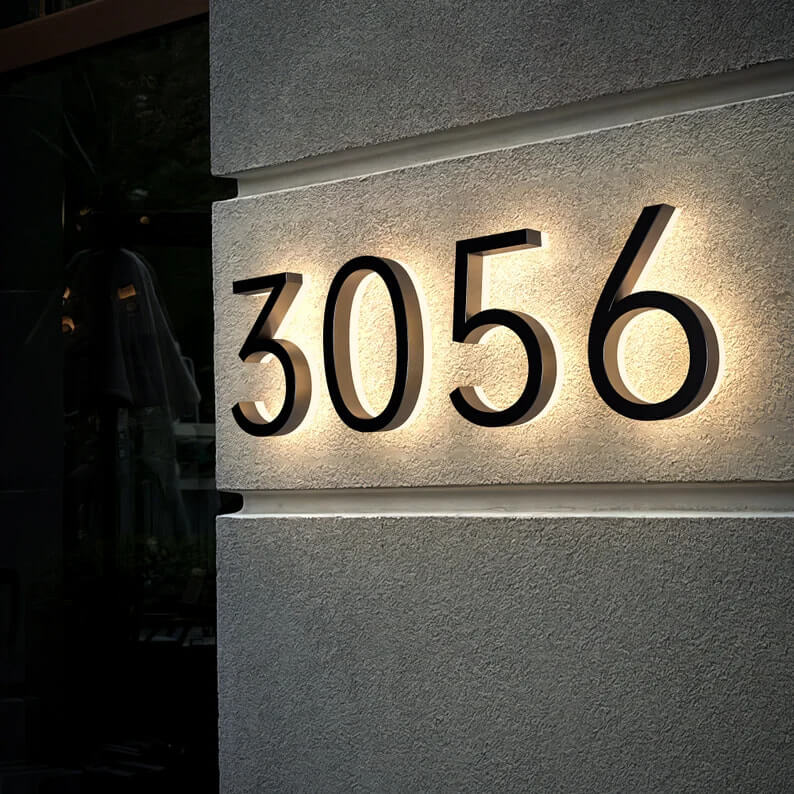 Modern House Numbers | Exterior Illuminated House Numbers ...