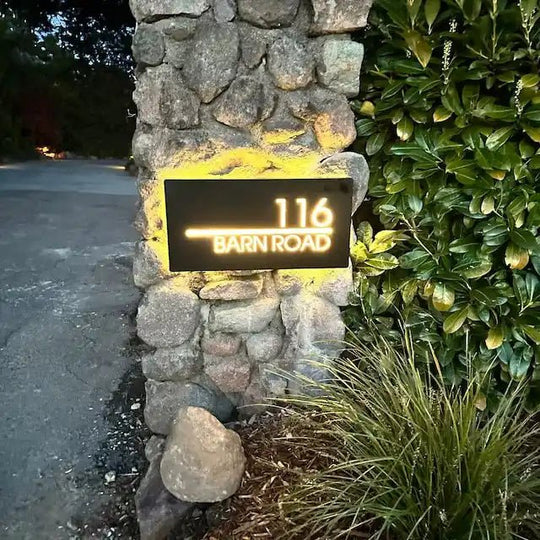 floating metal numbers Lighted Address Plaque Outdoor