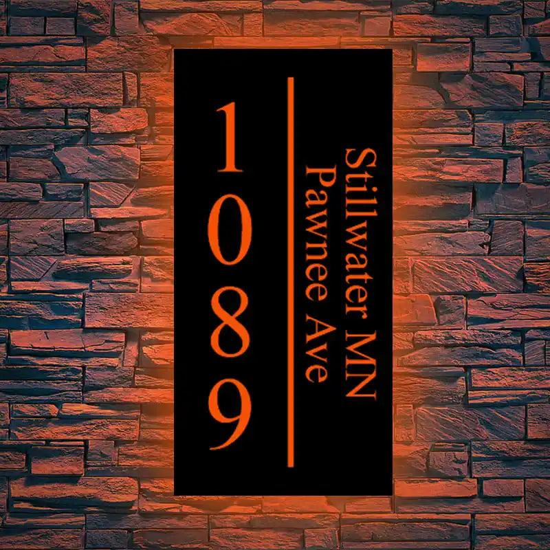 vertical lighted house numbers