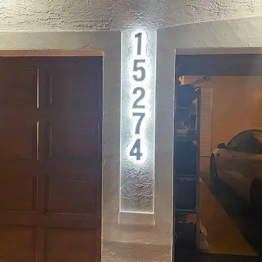 house number and light