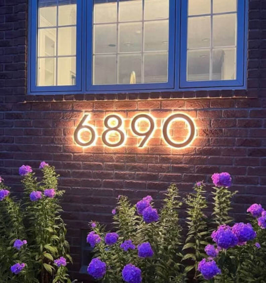 Modern Glowing House Numbers - Custom Sizes 6"-10"