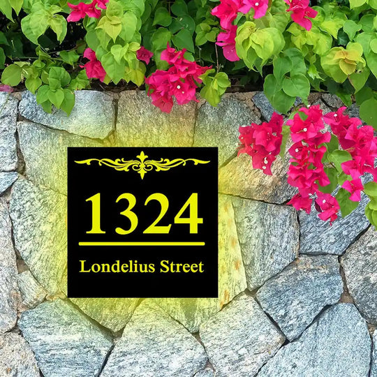 solar led address sign