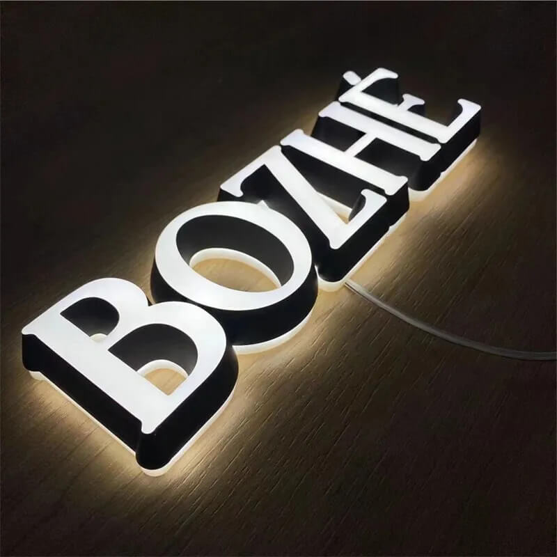 energy-efficient front and backlit business signs