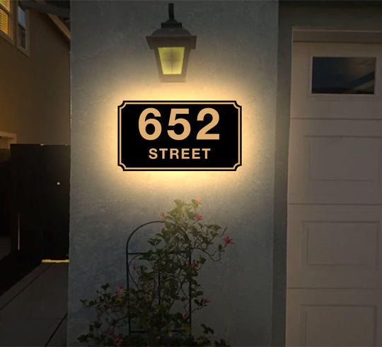 white metal house numbers lighted address signs for yard outdoor lighted house number signs